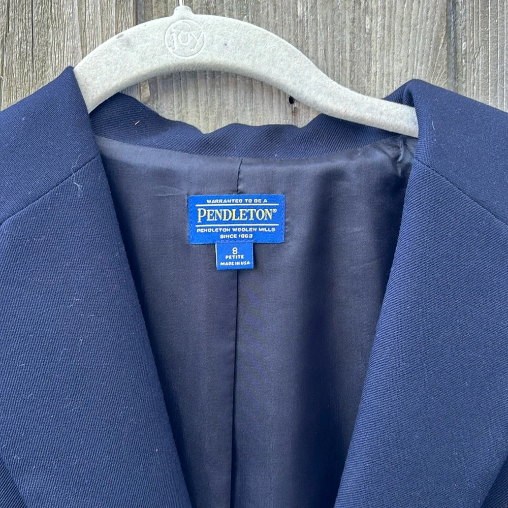 Pendleton Navy Blue Blazer Jacket Classic Style Women’s Size 8 - Picture 5 of 8